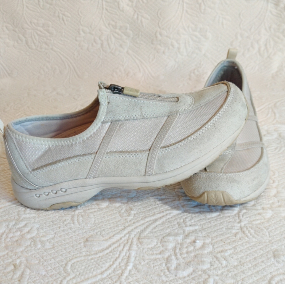 Easy Spirit Upper Leather Zipper Front Slip-on Athletic Activewear Shoes